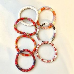 7 Lily and Laura glass bead bracelets. Excellent condition